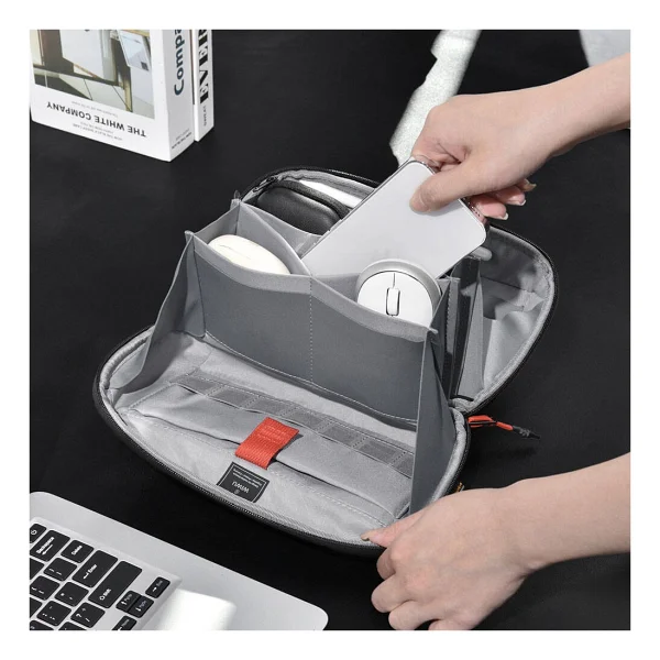 Wiwu Macbook Aksesuar Çantası Wiwu Warriors Tech Pouch x Pro Dupont Cordura 1000D Naylon Kumaş Siyah - Görsel 5