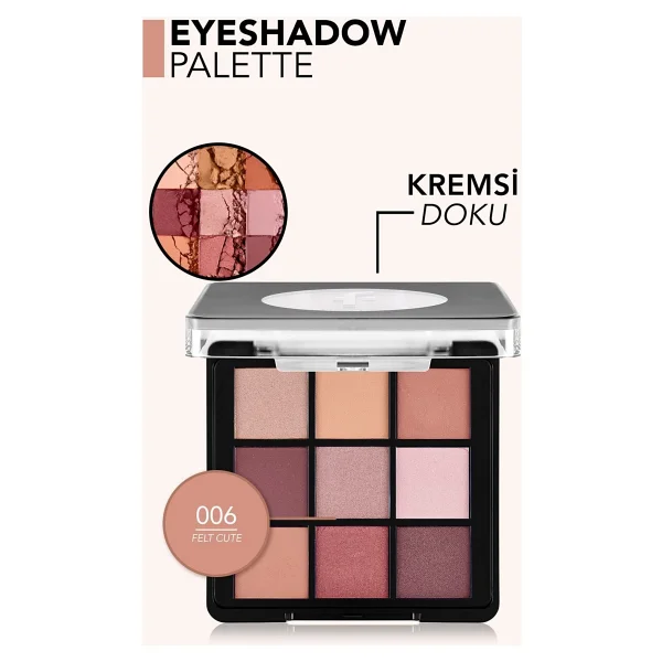 Flormar Mat & Işıltılı Kremsi Dokulu 006 Felt Cute Far Paleti - Görsel 6