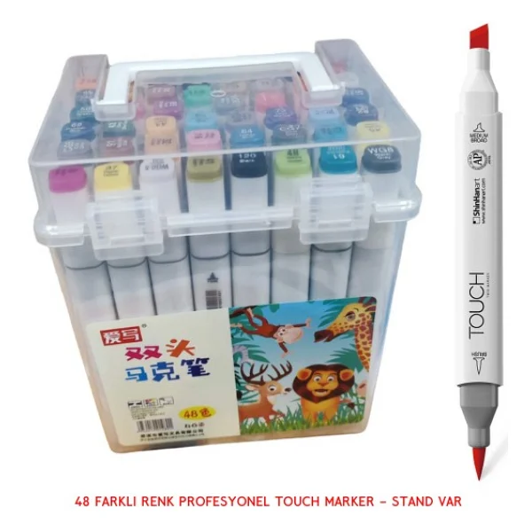 Touch Twin 48 Parça Çift Taraflı Profesyonel Marker Boya Kalem Seti - Görsel 2