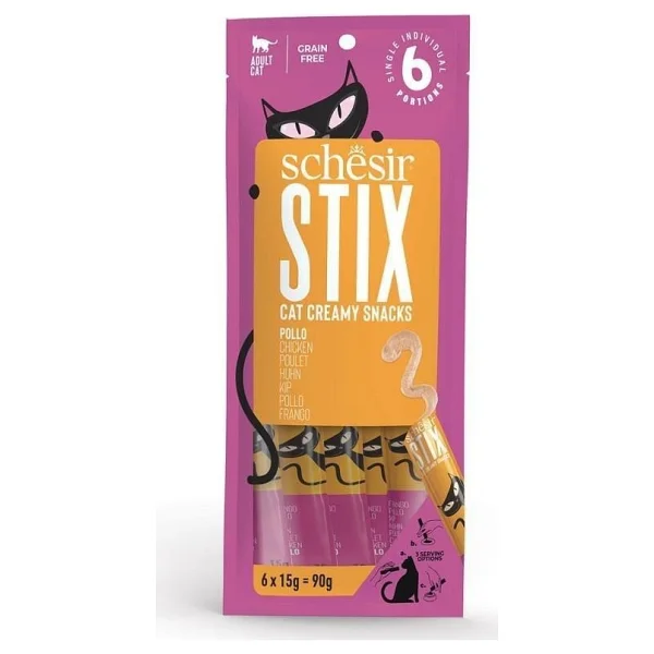Schesir Stix Tavuklu 6x15 gr Krema Kedi Ödül Maması - Görsel 5