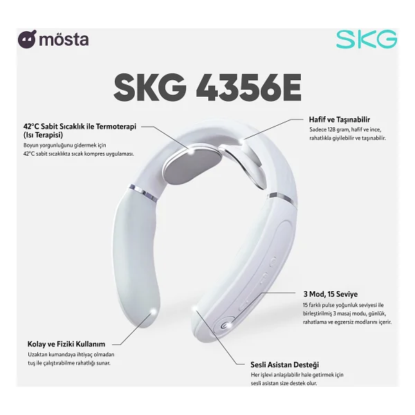 SKG 4356E Tens Frenkans Destekli Boyun Masaj Aleti - Görsel 3