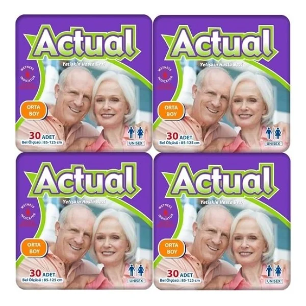 Actual Belbantlı Orta Boy M 30'lu 4 Adet Hasta Bezi - Görsel 2