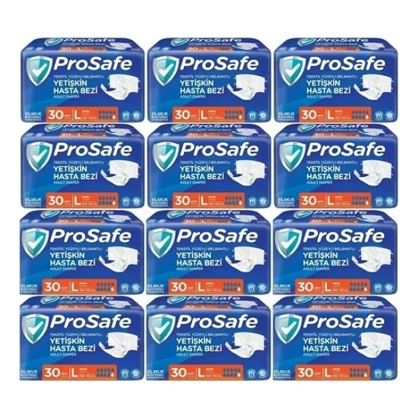 Prosafe Belbantlı Büyük Boy L 30'lu 12 Adet Hasta Bezi - Görsel 2