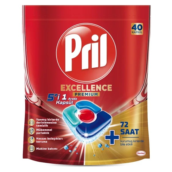 Pril Excellence Premium 5'i 1 Arada Bulaşık Makinesi Tableti 40'lı - Görsel 2