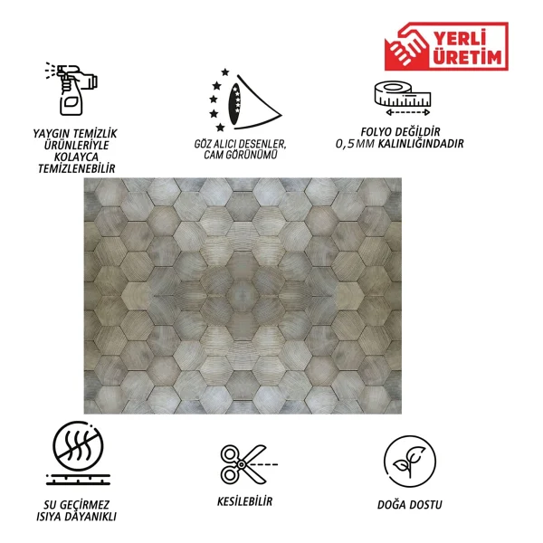 Tink Kendinden Yapışkanlı Altıgen Ahşap Desenli Pvc Panel 41X62 cm (12 Adet) 3 M2 - Görsel 2