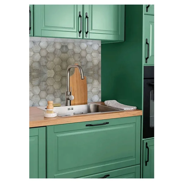 Tink Kendinden Yapışkanlı Altıgen Ahşap Desenli Pvc Panel 41X62 cm (12 Adet) 3 M2 - Görsel 4