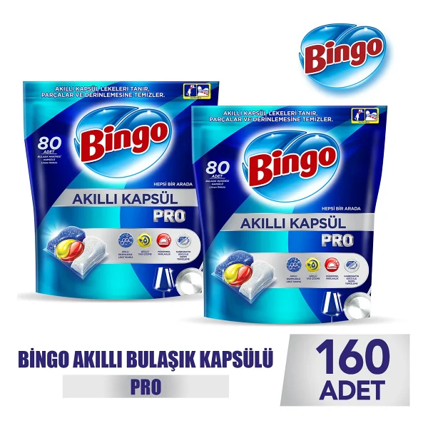 Bingo Akıllı Kapsül Pro Bulaşık Makinesi Deterjanı Tableti 160 Adet - Görsel 8