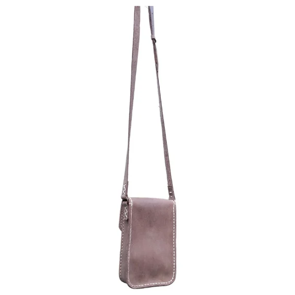 Semiramis Dionysos Ss6 Model El Yapımı Vintage Unisex El Dikişi Crazy Deri Küçük Boy Çanta Telefon Çantası - Görsel 2