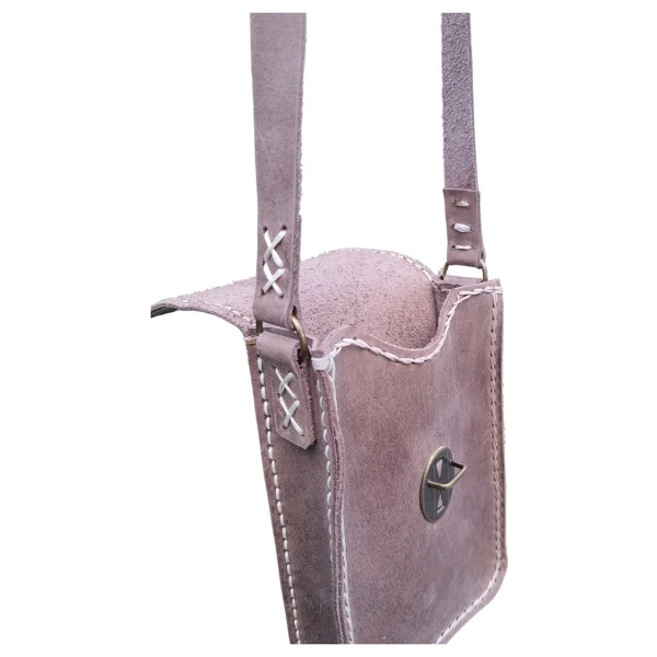 Semiramis Dionysos Ss6 Model El Yapımı Vintage Unisex El Dikişi Crazy Deri Küçük Boy Çanta Telefon Çantası - Görsel 4