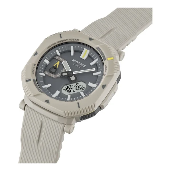 Casio Pro Trek PRJ-B001-7DR Silikon Kordon Bej Erkek Kol Saati - Görsel 5