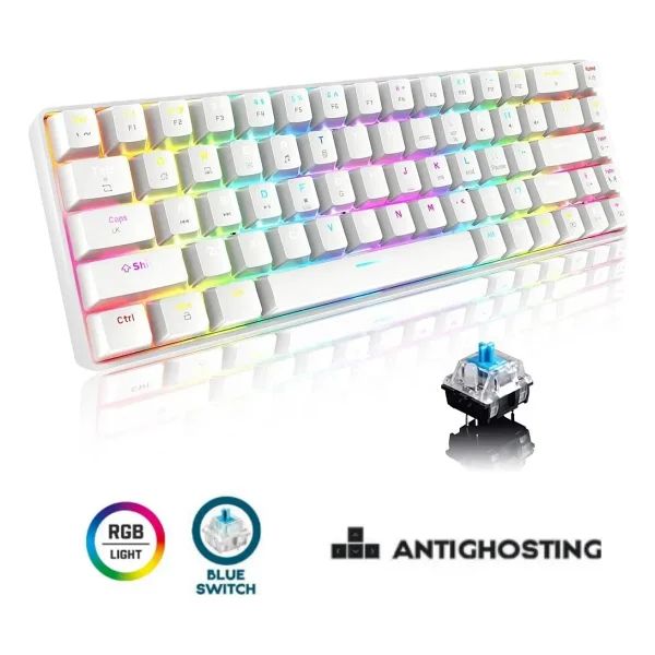 Sarftech T60 Beyaz Red Switch Kablolu Mekanik Oyuncu Klavyesi - Görsel 6