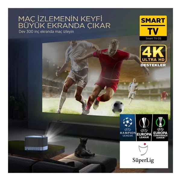 Aurzen Boom 3 500 Lümen Full HD Wi-Fi Android Projeksiyon Cihazı - Görsel 6