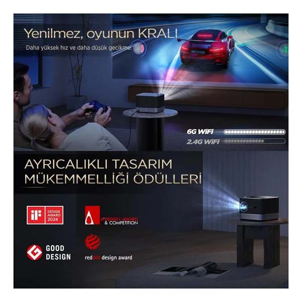 Aurzen Boom 3 500 Lümen Full HD Wi-Fi Android Projeksiyon Cihazı - Görsel 8
