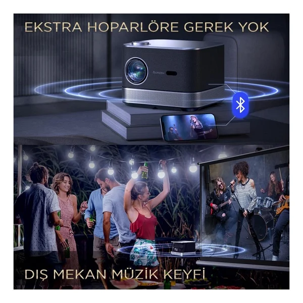 Aurzen Boom 3 500 Lümen Full HD Wi-Fi Android Projeksiyon Cihazı - Görsel 9