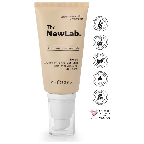 The NewLab Niacinamide Alpha Arbutin Akne Ve Leke Karşıtı Cilt Tonu Eşitleyici Spf 30 BB Krem 50 ml - Görsel 2