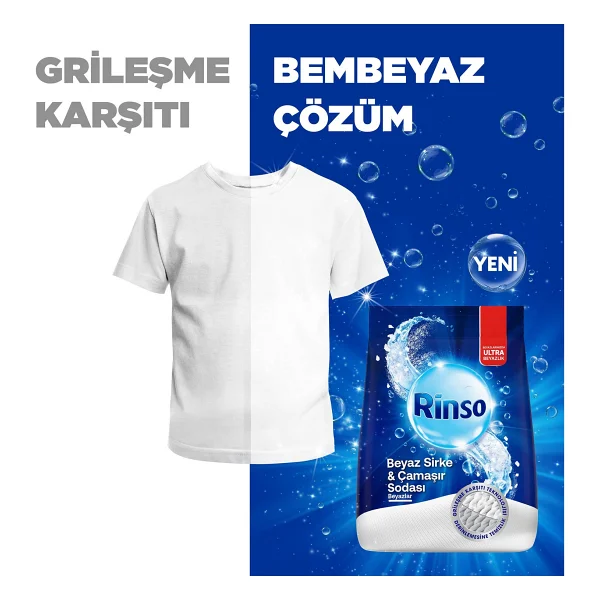 Rinso Beyaz Sirke & Çamaşır Sodası Beyazlar için 6 kg Toz Deterjan - Görsel 4