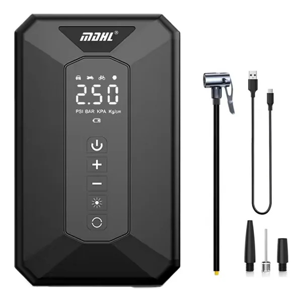 Mofy's 50W Işıklı Şarjlı Dijital Ekranlı Oto Lastik Şişirme Pompası Basınç Ayarlı Şarjlı Kompresör - Görsel 5