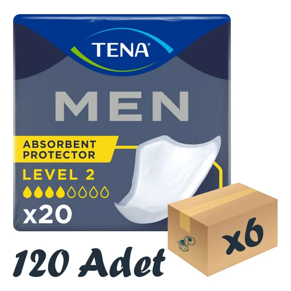 Tena Level 2 Orta Boy M Beden 4 Damla 20'li 6 Paket Erkek Mesane Pedi - Görsel 4