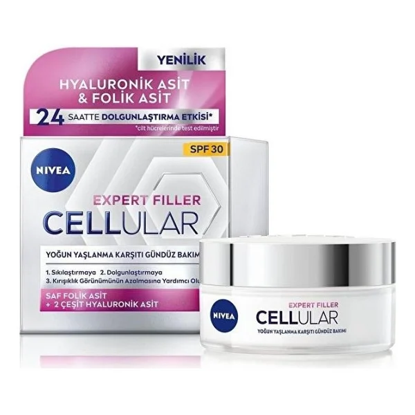 Nivea Cellular Expert Filler Yoğun Yaşlanma Karşıtı 30 Faktör Gündüz Kremi 50 ml - Görsel 2