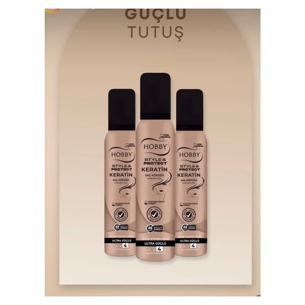 Hobby Style & Protect Keratin 150 ml Saç Köpüğü - Görsel 4
