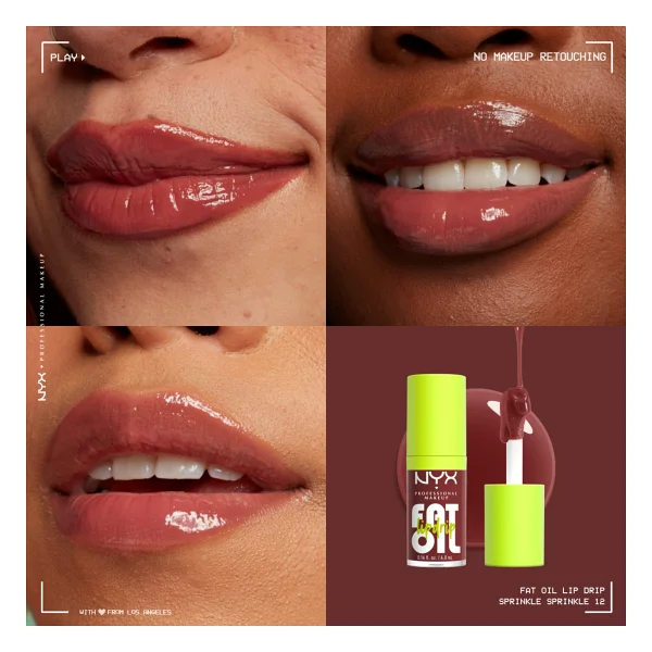 NYX Professional Makeup Fat Oil Lip Drip Parlatıcı Sprinkle Sprinkle Dudak Yağı - Görsel 3