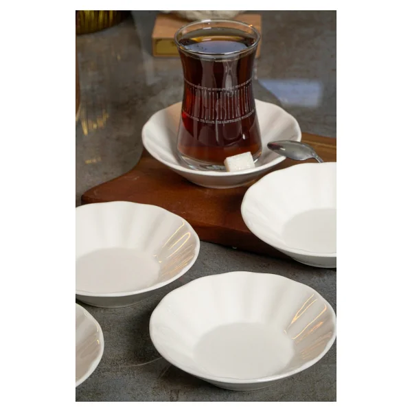Heda Porselen Acem 11 cm 6'lı Porselen Çay Tabağı - Görsel 5