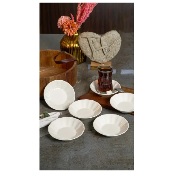 Heda Porselen Acem 11 cm 6'lı Porselen Çay Tabağı - Görsel 8