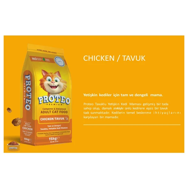 Proteo Tavuklu 15 kg Yetişkin Kedi maması - Görsel 2