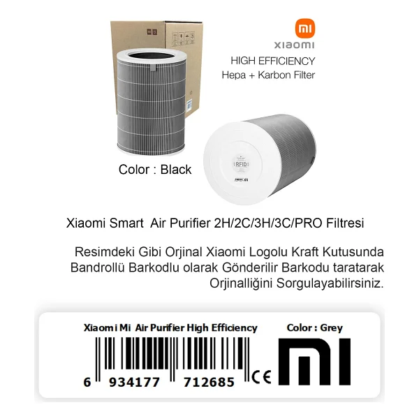 Xiaomi 2h Mi Air Purifier 2h Filtre Gri Hepa High Efficiency - Görsel 2