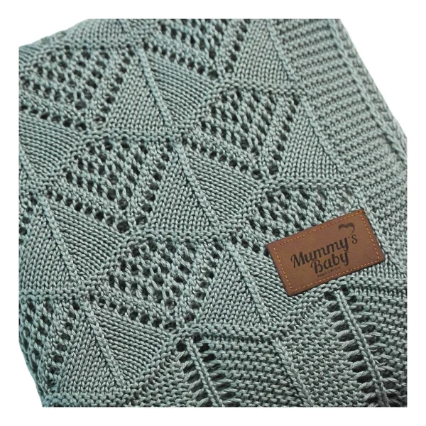 Mummy's Baby Tencel Örgü Dantel 80x100 cm Yeşil Bebek Battaniyesi - Görsel 6