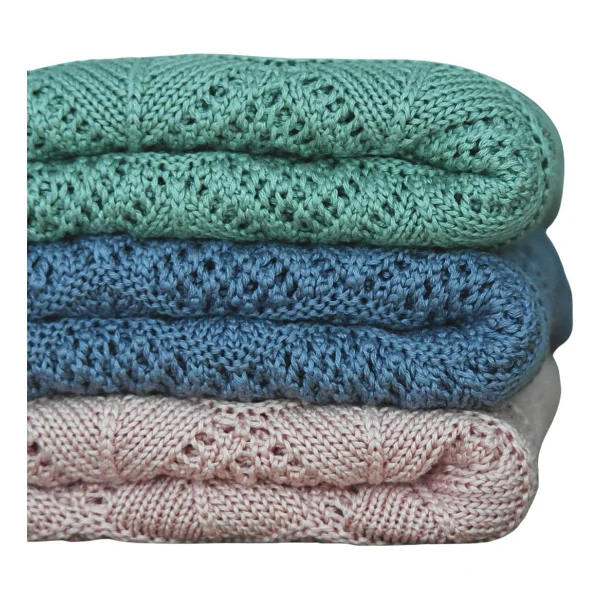 Mummy's Baby Tencel Örgü Dantel 80x100 cm Yeşil Bebek Battaniyesi - Görsel 7