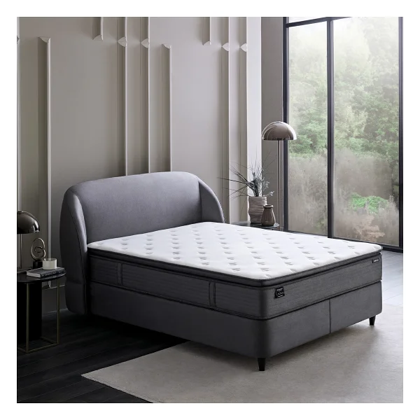 Yataş Lotto Orthopedic Support 3'lü Yatak, Baza, Başlık Set - 200 x 200 cm - Gri - Görsel 6
