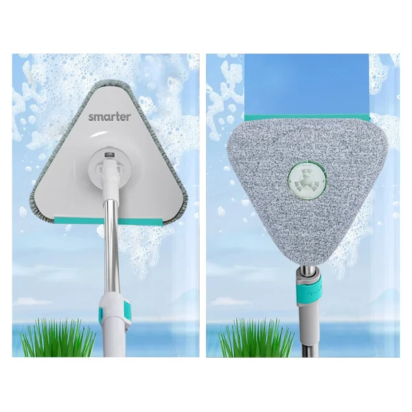 SMARTER Aqua Master Üçgen Aparat Mop Camlar Ve Zorlu Köşeler Için Temizlik Paspas - Görsel 3