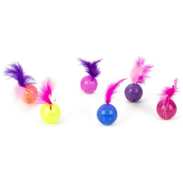 Kardelen Pet Tüylü Kedi Oyun Topu 4 cm Çap 6 Adet - Çok Renkli - Görsel 2