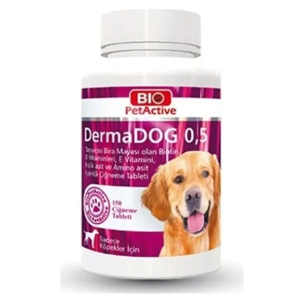 Bio Pet Active Biopetactive Çiğneme Tableti Dermadog 0,5 (Yucca, Biotin Katkılı Sarımsak Tablet- 150) 75Gr - Görsel 2