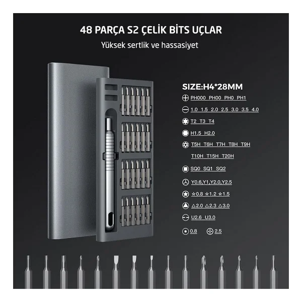 Uf-Tools KS-840117 Hassas 51 Parça Bits Uçlu Tornavida Seti - Görsel 10