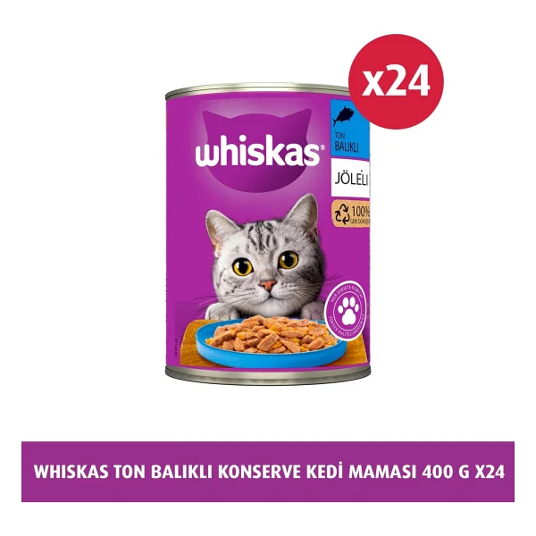 Whiskas Ton Balıklı 400 gr 24'lü Yetişkin Konserve Kedi Maması - Görsel 3