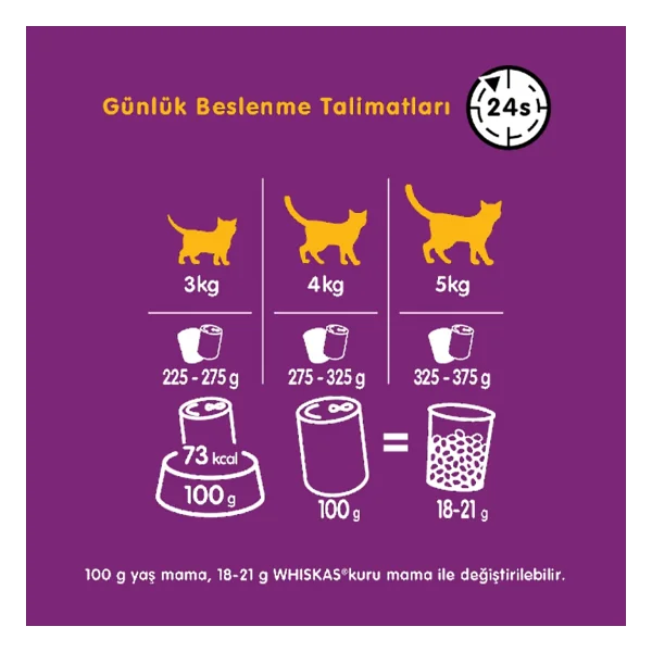 Whiskas Ton Balıklı 400 gr 24'lü Yetişkin Konserve Kedi Maması - Görsel 7