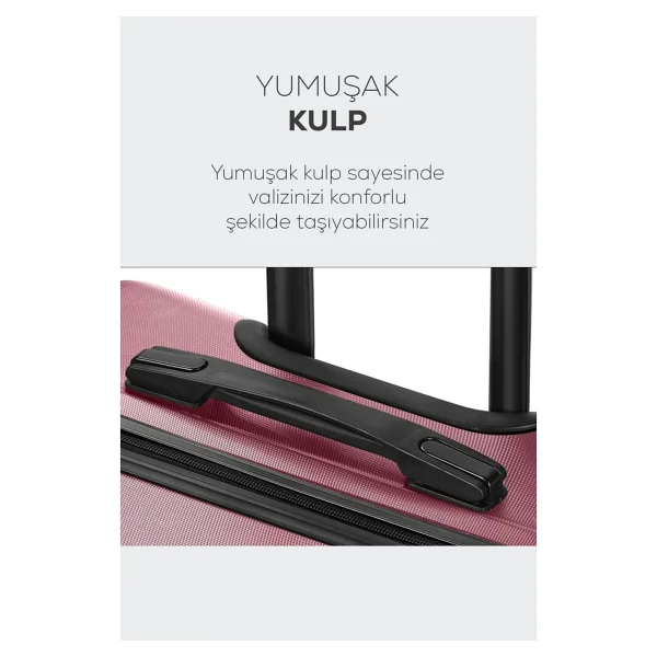Polo&Sky Spring Kabin + Orta + Büyük Boy 3'lü Gül Kurusu Valiz Seti - Görsel 10