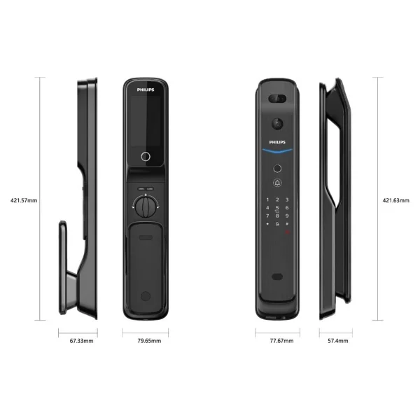 Philips DDL709-FVP-7HW Yüz Tanımalı Kameralı Akıllı Kapı Kilidi - Görsel 4