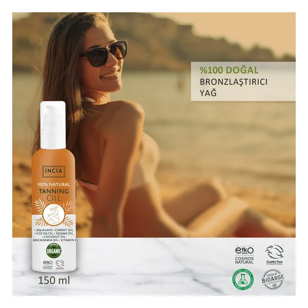 INCIA %100 Doğal Bronzlaştırıcı Yağ 150 ml Yoğun Bronzlaştırıcı Etki ile Organik Avokado Yağı - Görsel 2