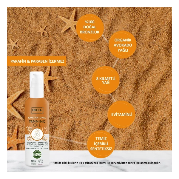 INCIA %100 Doğal Bronzlaştırıcı Yağ 150 ml Yoğun Bronzlaştırıcı Etki ile Organik Avokado Yağı - Görsel 5