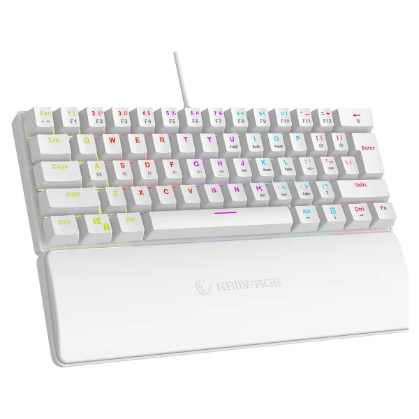 Rampage Plower K60 RGB TKL Blue Switch Kablolu Mekanik Oyuncu Klavyesi - Görsel 2
