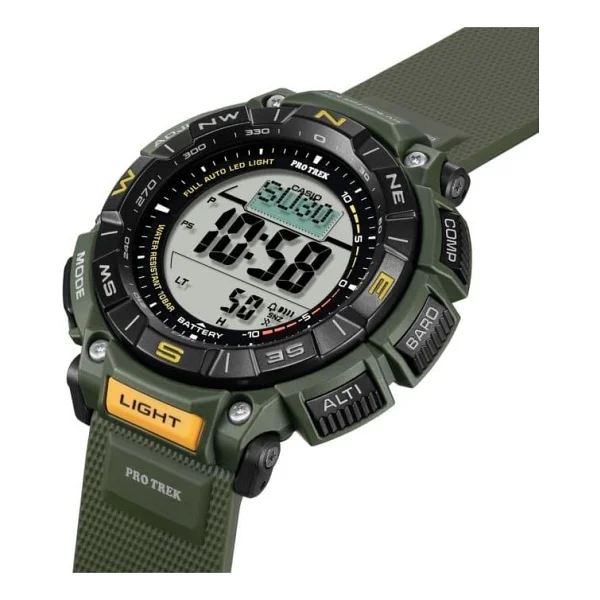 Casio Pro-Trek PRG-340-3DR Silikon Kordon Haki Erkek Kol Saati - Görsel 2