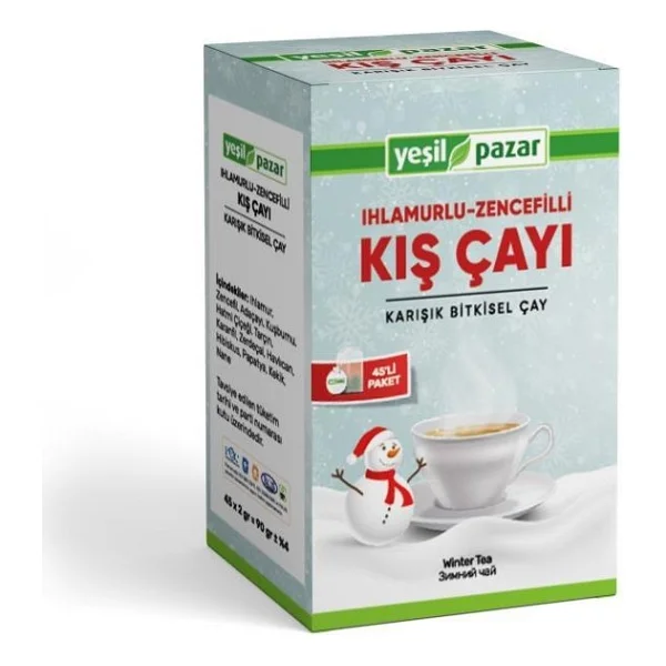 Yeşil Pazar Ihlamurlu Zencefilli 45'li Bitki Çayı - Görsel 3