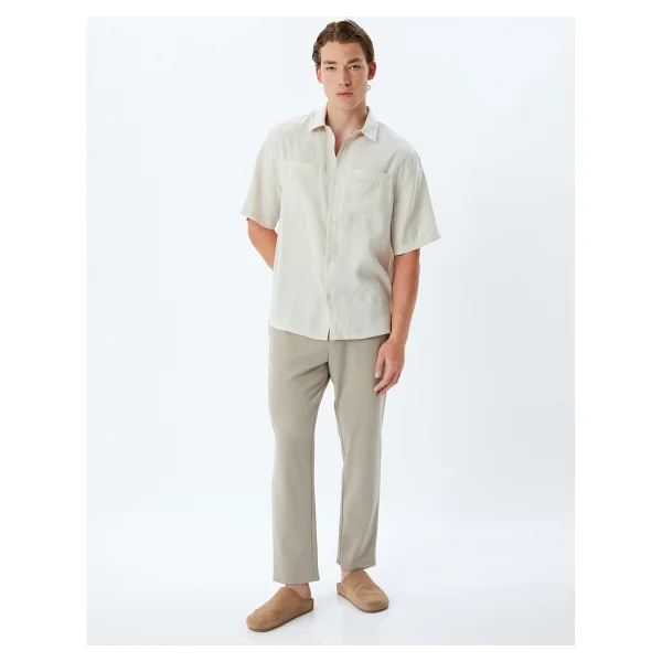 Koton Basic Gömlek Cepli Kısa Kollu Regular Fit - Görsel 6