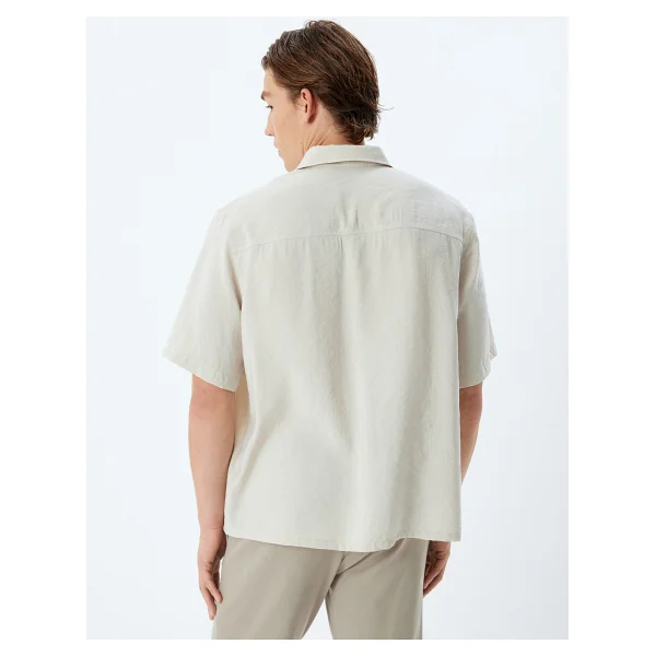 Koton Basic Gömlek Cepli Kısa Kollu Regular Fit - Görsel 4