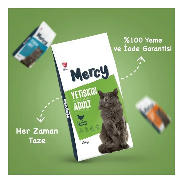 Mercy Tavuklu 15 kg 2'li Paket Yetişkin Kedi Maması - Görsel 5