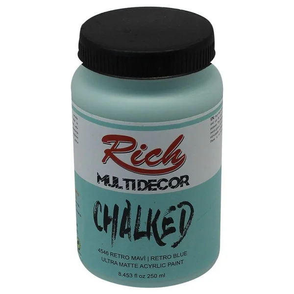 Rich Multi Decor Chalked Ultra Mat 250 cc 4546 Retro Mavi Akrilik Boya - Görsel 3