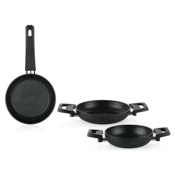 Schafer Black Stone 3'lü Tava Sahan Seti - Görsel 3